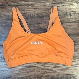 Gymshark Orange Sports Bra Medium Womens Adjustable Straps Workout‎ Gym Running